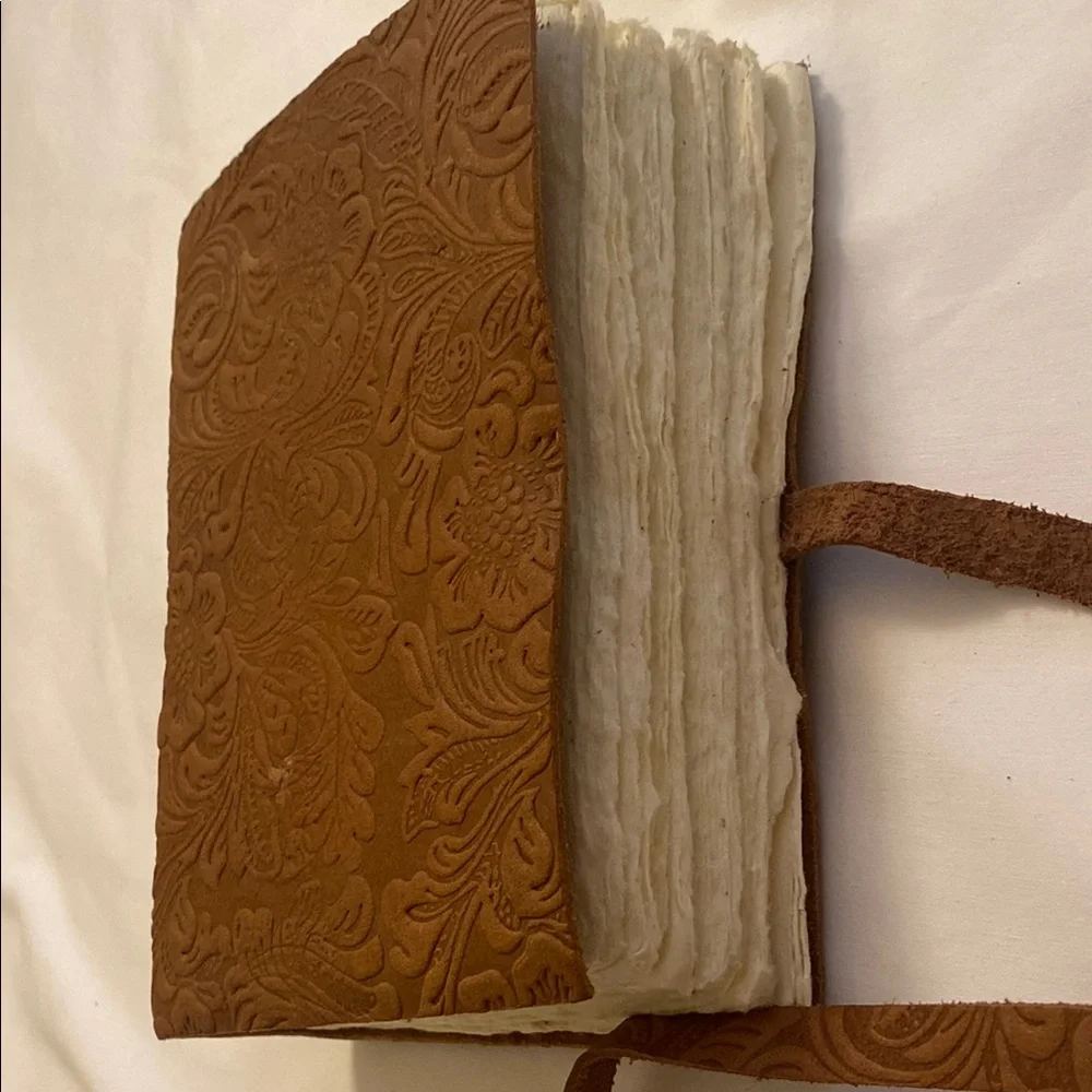 Floral Embossed Leather Notebook - Picture 3 of 8